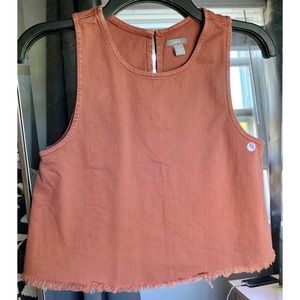 Aerie Denim Fringe Tank